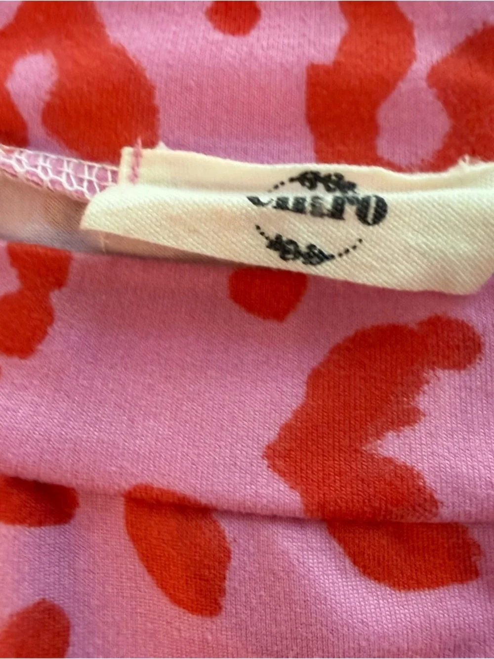 Entro Pink and Red Leopard Cheetah Mini Babydoll Dress Ruffle Sleeve Medium